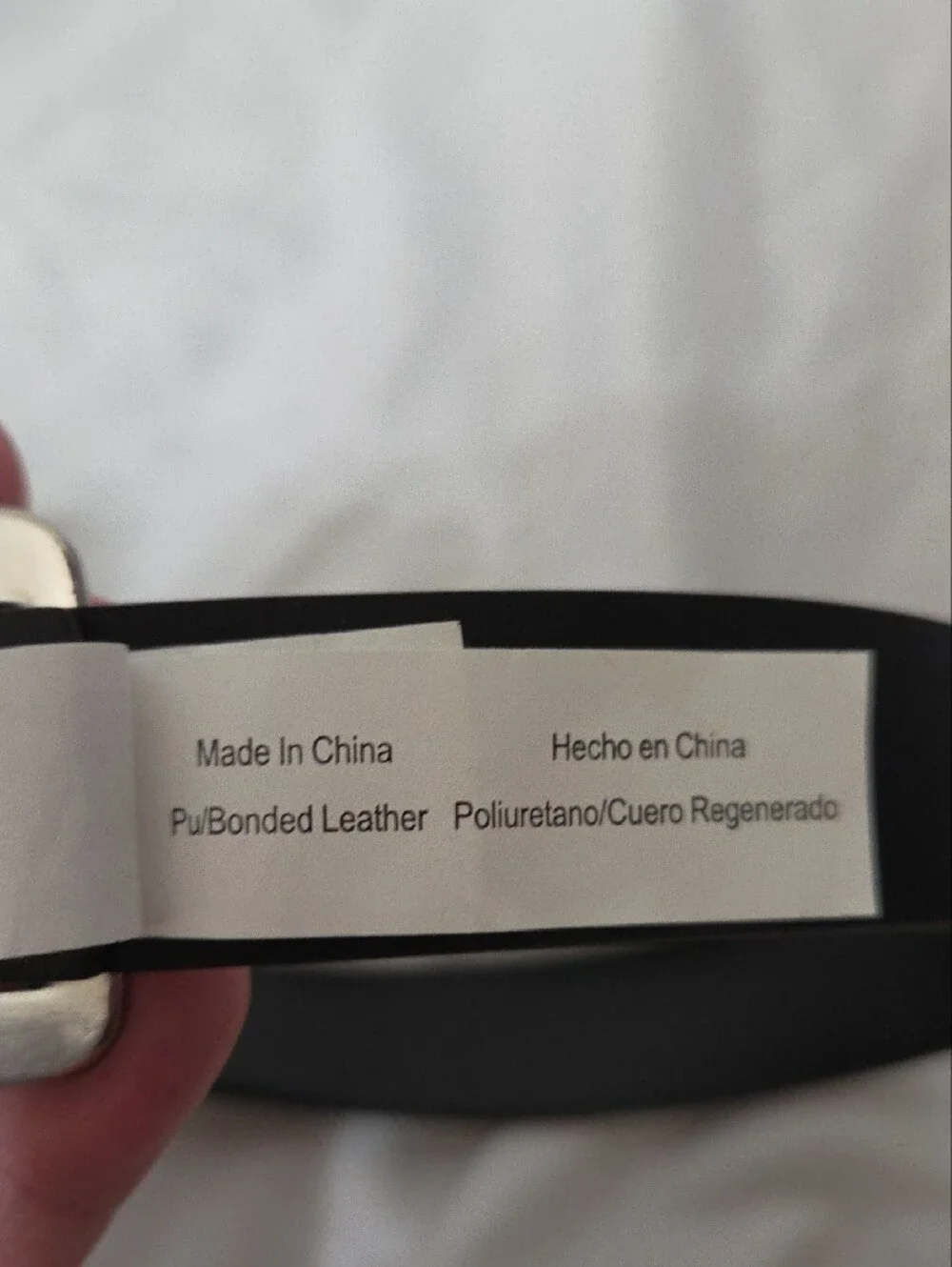 Black Faux Leather Belt with Silvertone Buckle, Size Small, New With Tags